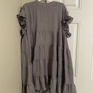 Purple Ruffle Sleeve Dress